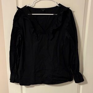 Ann Taylor Black Ruffled Blouse